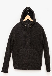 Kapuzenjacke, gewalkt, Coburger Fuchsschaf Anthrazit M
