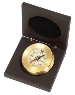 Amalfi - Schwerer Messingkompass (in Holz-Geschenkbox)